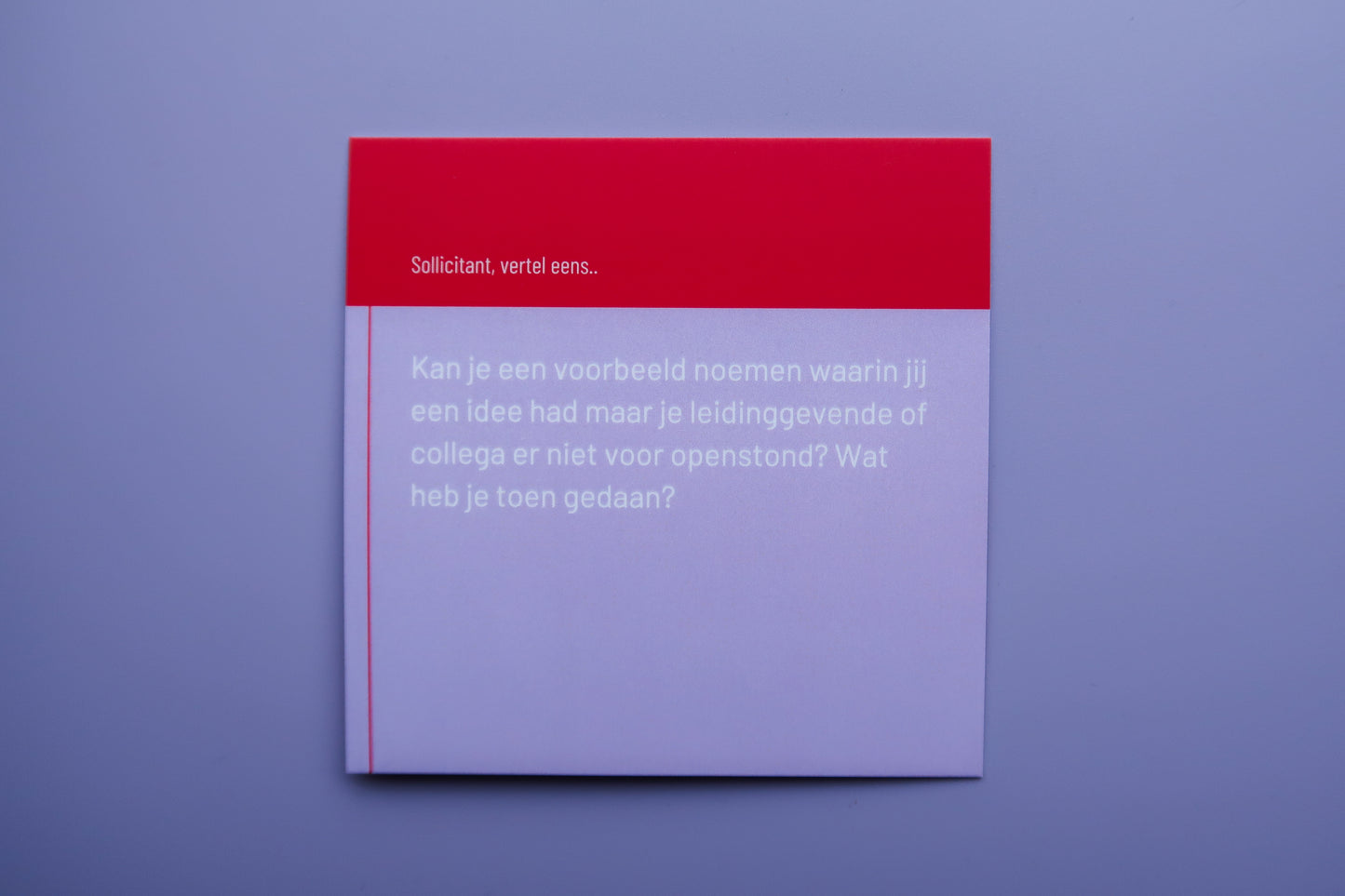 Kaartendeck; Solliciteren